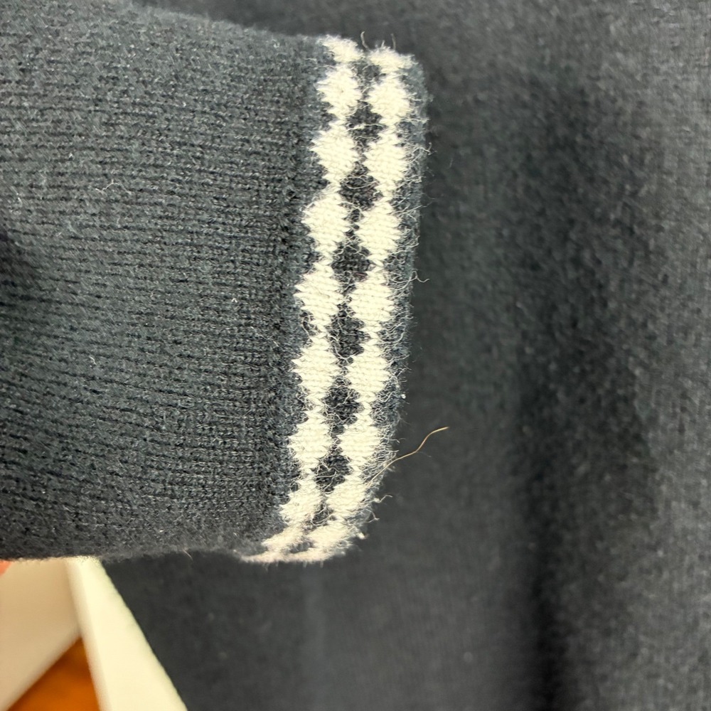 Alexandra Bartlett Black Cotton Cardigan Diamond Trim Button Front Sweater M - Picture 5 of 6